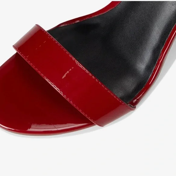 Madden Girl Sasha Two-Piece Block Heel Sandals | Dark Red Patent | Size 9 - Picture 4 of 5